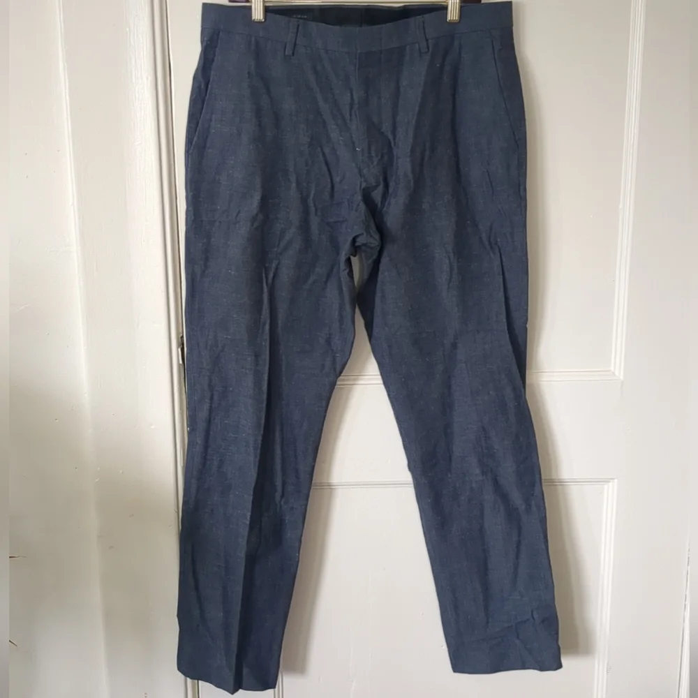 J‎ Crew Ludlow Slim Cotton Pants Size 34 Blue 35X32